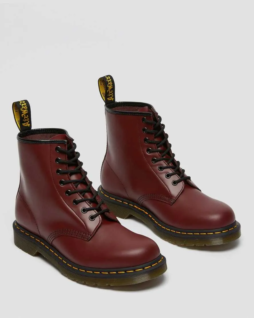 1460 Cherry Red Smooth Dr. Marten 8 Eye Boots