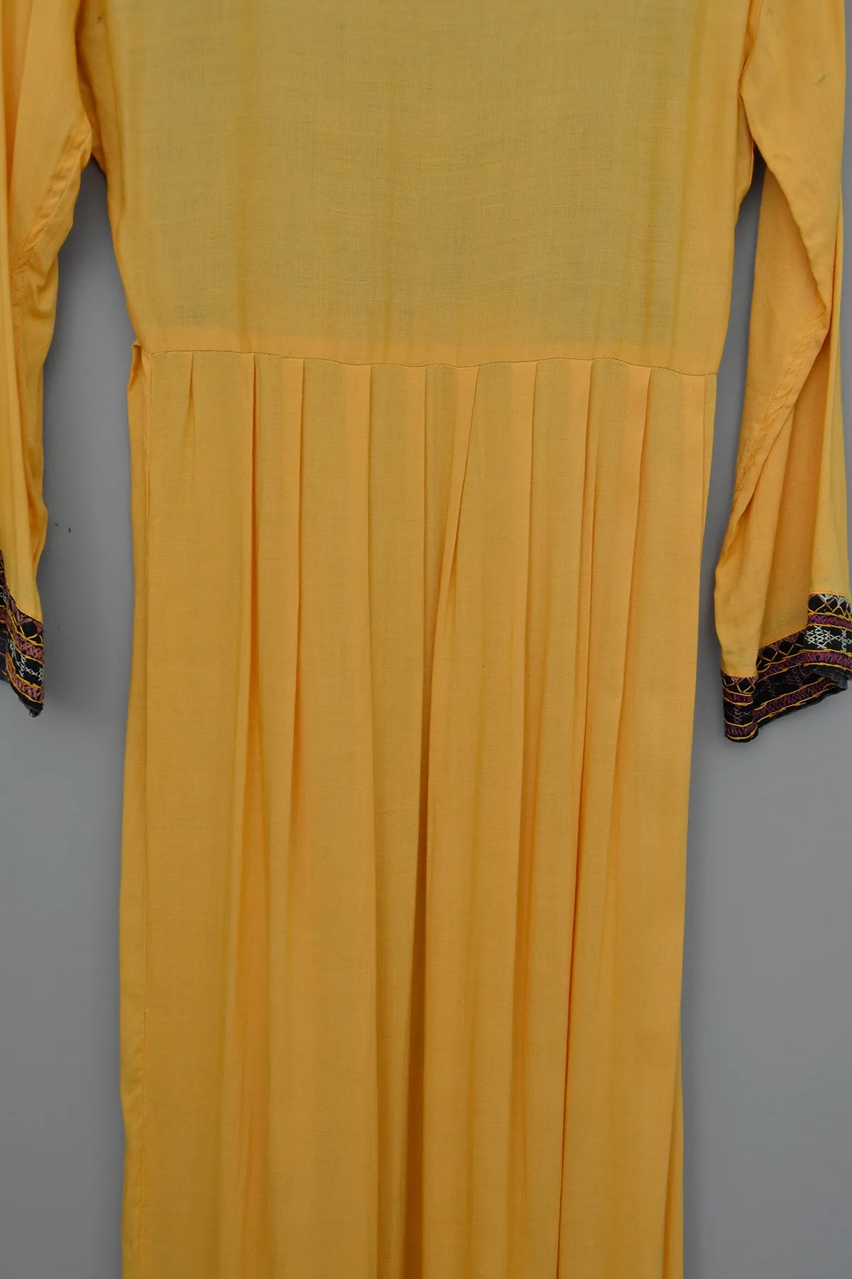 1970s Traditional Embroidered Kaftan Dress with Mirrors, Made in Afghanistan