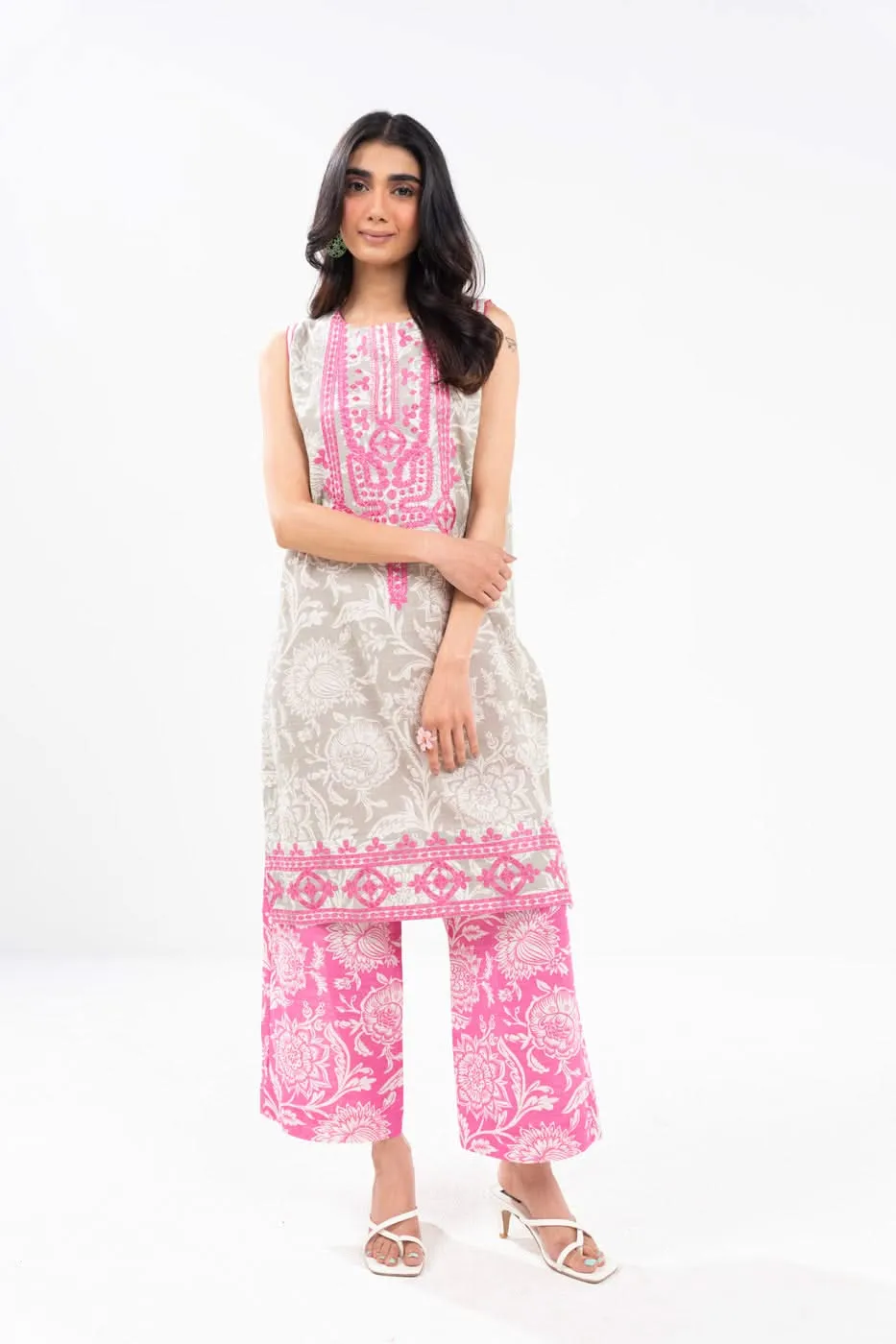 2 Piece Embroidered Khaddar Suit With Khaddar Trouser