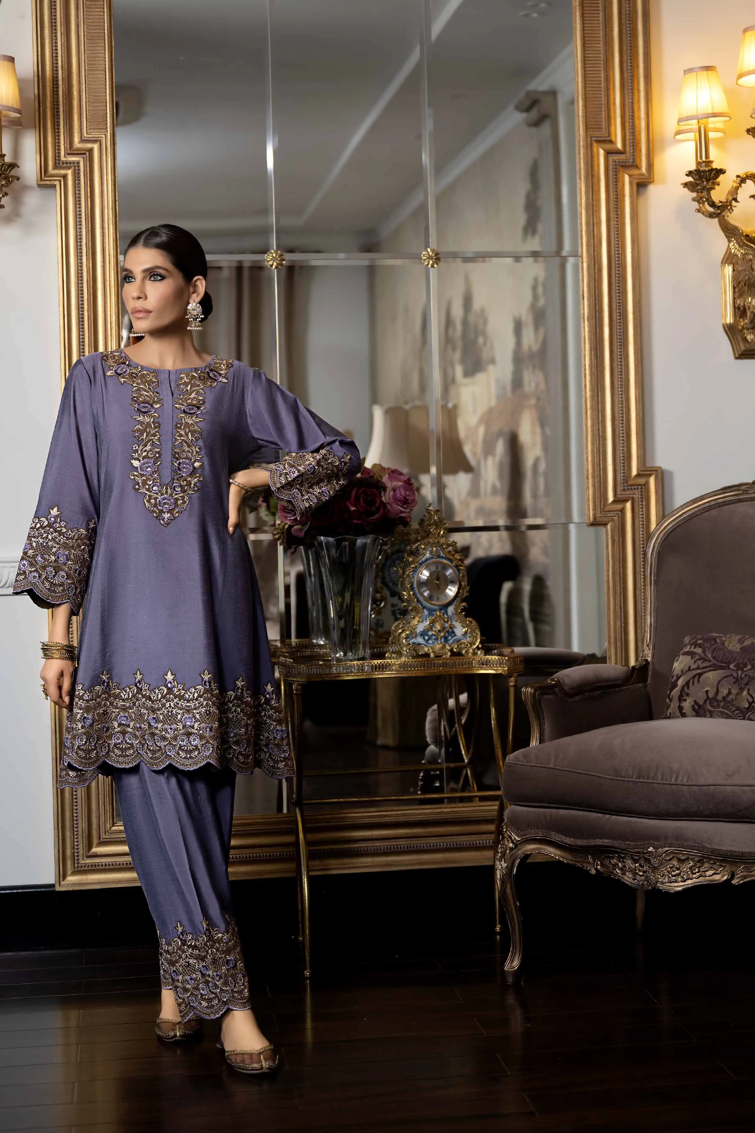 2 Piece - Embroidered Suit - KFW23-73