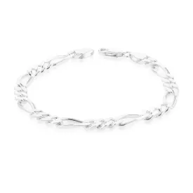 21cm Sterling Silver Figaro 180 Gauge 1:3 Bracelet