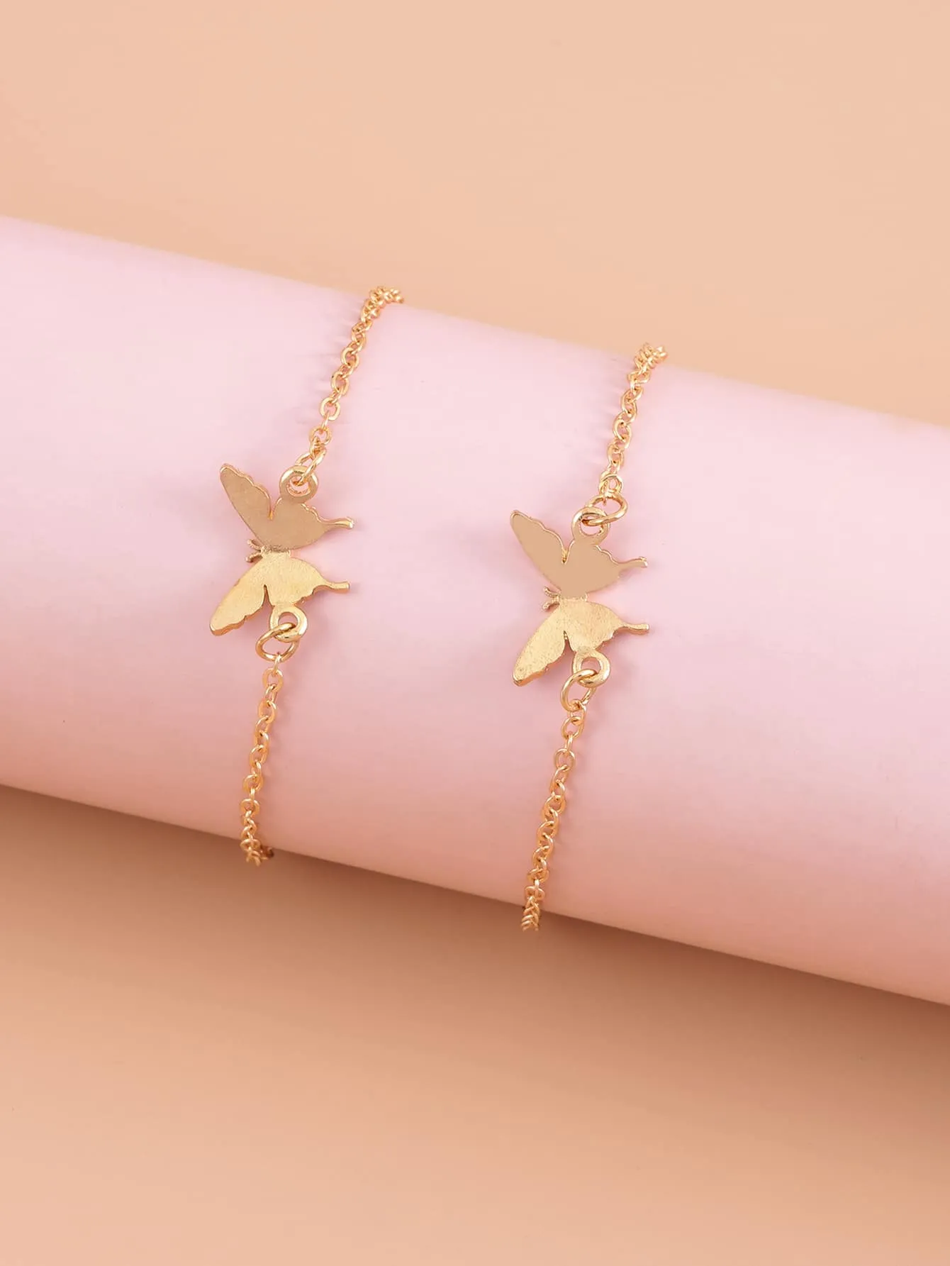 2pcs Butterfly Decor Bracelet