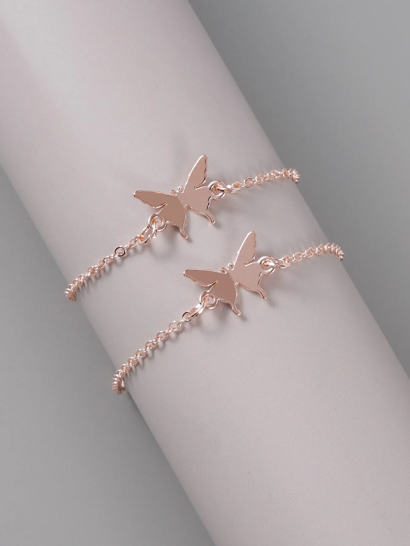 2pcs Butterfly Decor Bracelet