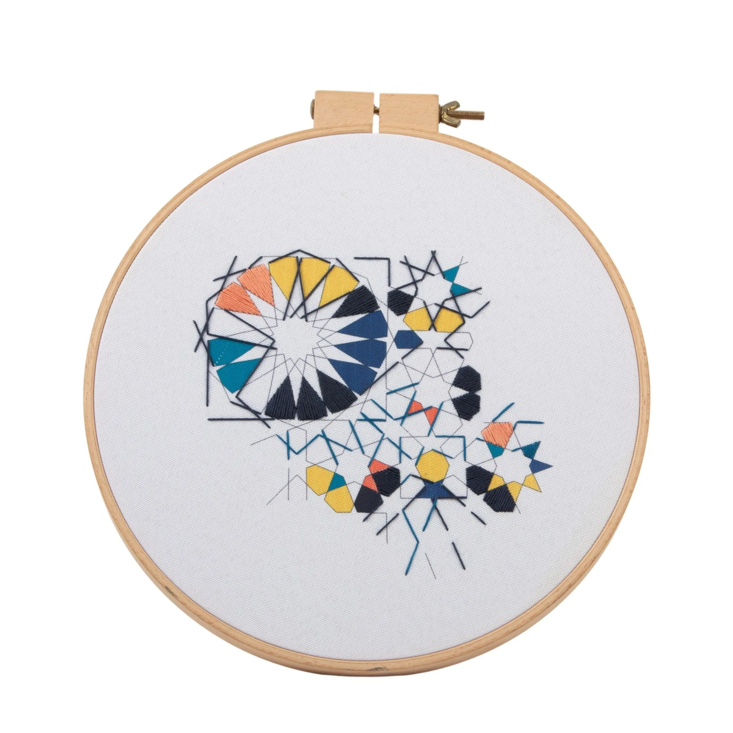 32 cm Embroidered Hoop Zelij Fragments