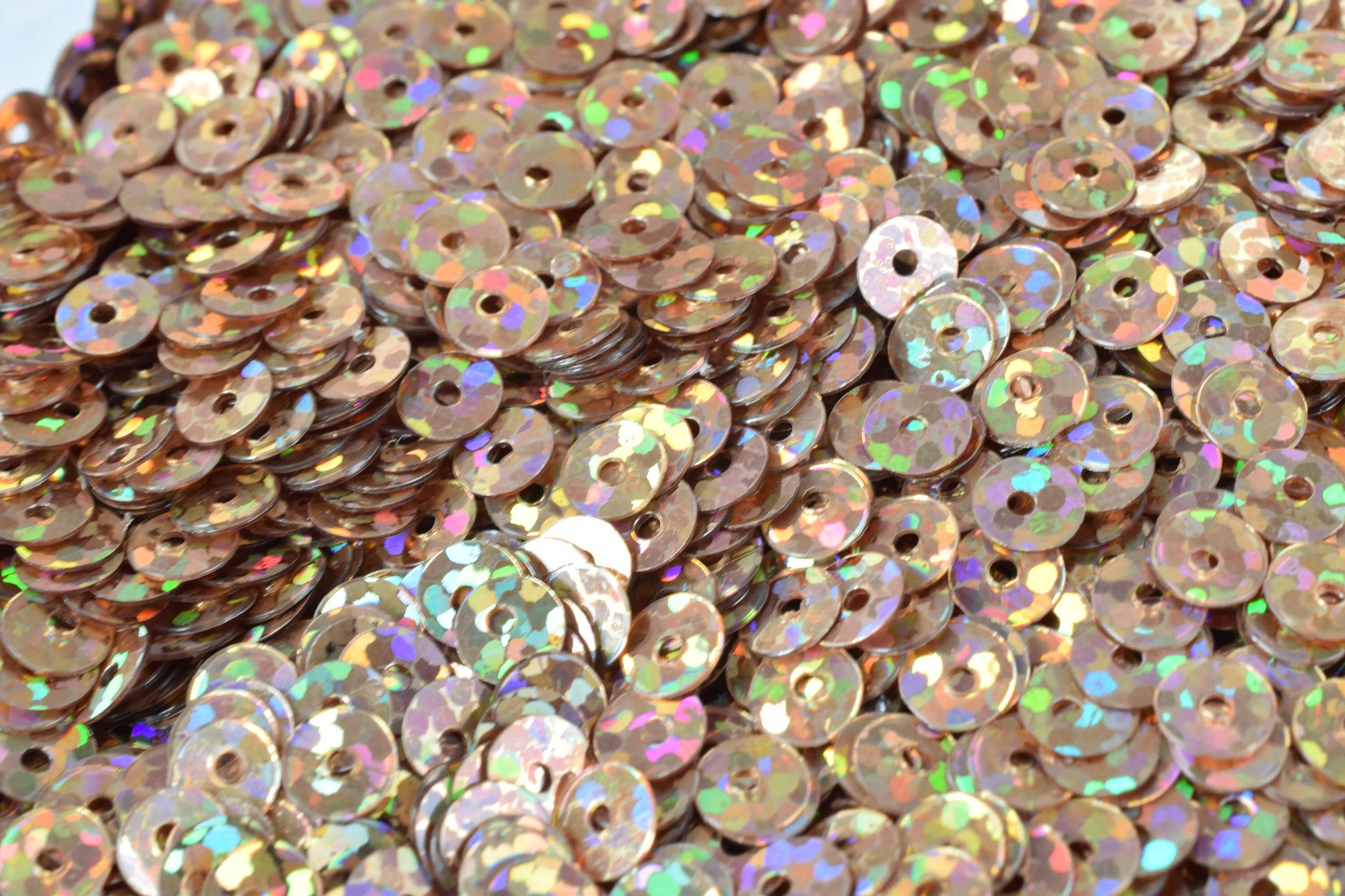 3/4/6mm Copper Light Brown  Iridescent Flat Sequins Round/Loose Paillettes/Wholesale Sequins Multi-Color, Loose Sequin Apparel,Shoe Decor