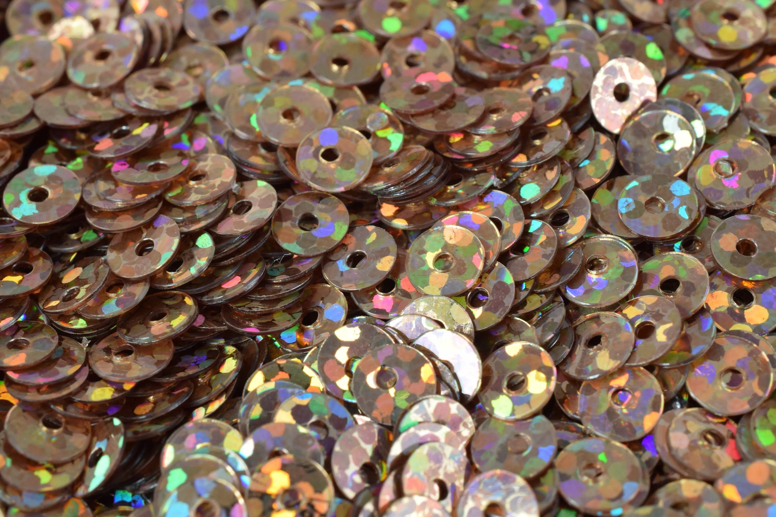 3/4/6mm Copper Light Brown  Iridescent Flat Sequins Round/Loose Paillettes/Wholesale Sequins Multi-Color, Loose Sequin Apparel,Shoe Decor