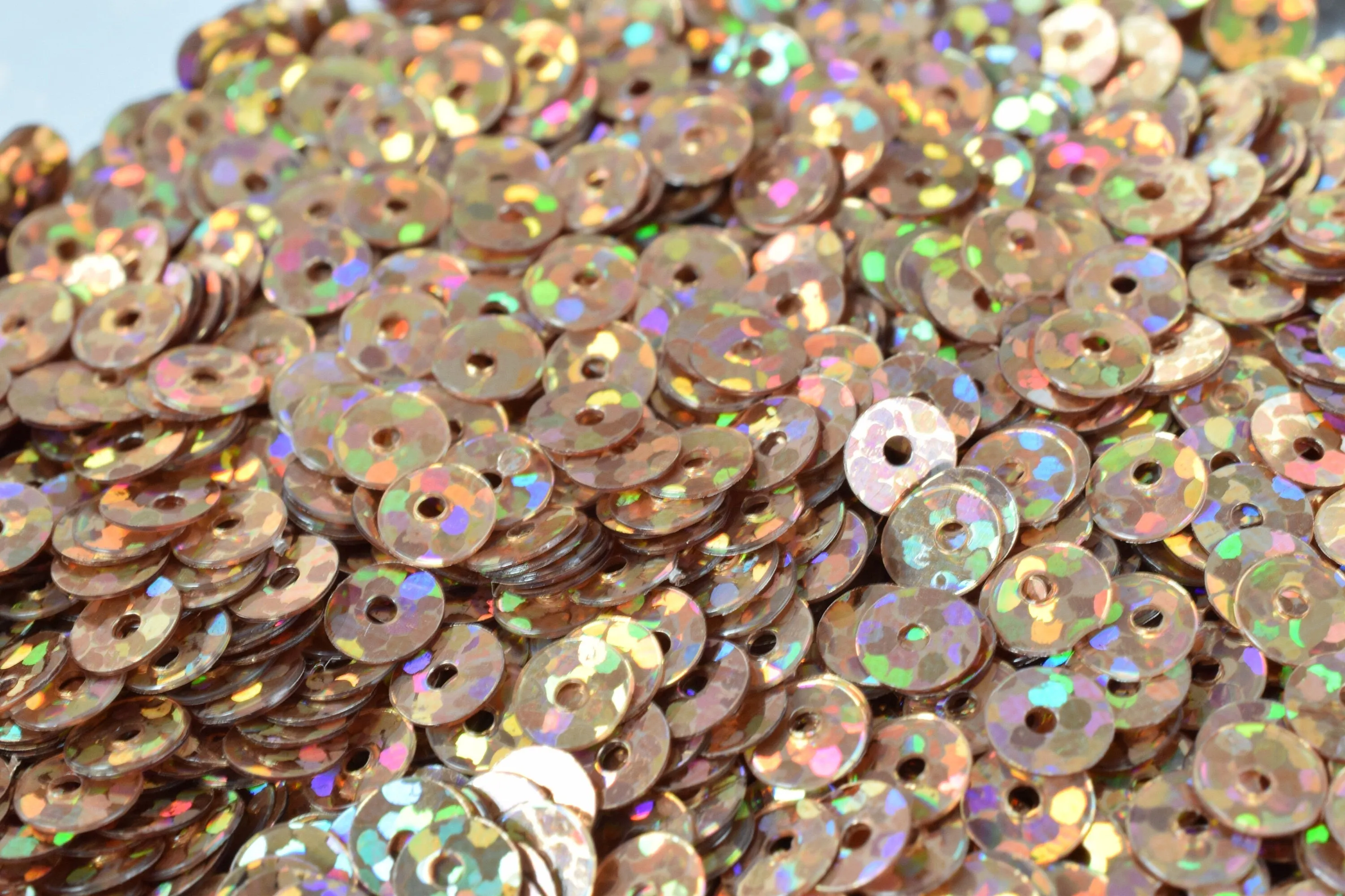 3/4/6mm Copper Light Brown  Iridescent Flat Sequins Round/Loose Paillettes/Wholesale Sequins Multi-Color, Loose Sequin Apparel,Shoe Decor