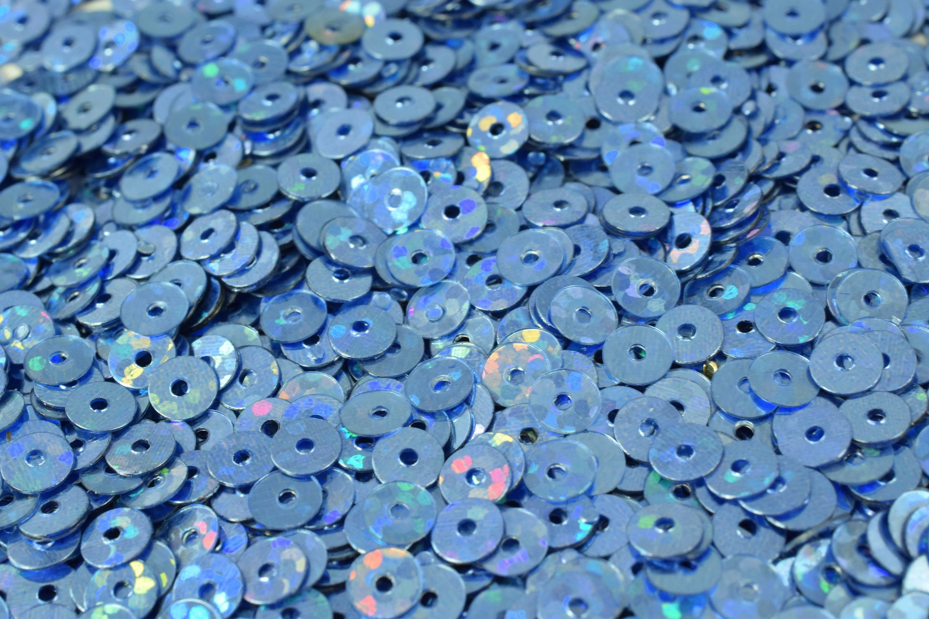 3/4/6mm Ocean Blue  Iridescent Flat Sequins Round Sequins/Loose Paillettes/Wholesale Sequins Multi-Color, Loose Sequin Apparel,Shoe Decor