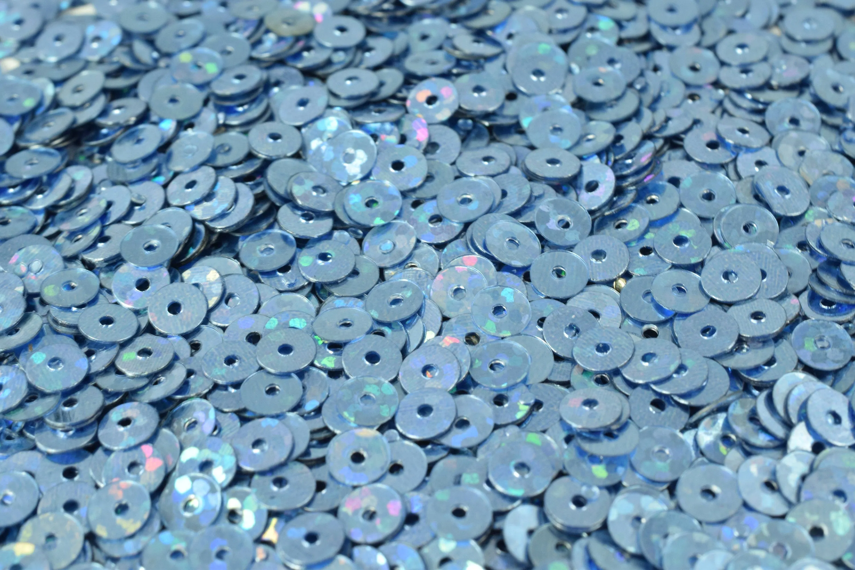 3/4/6mm Ocean Blue  Iridescent Flat Sequins Round Sequins/Loose Paillettes/Wholesale Sequins Multi-Color, Loose Sequin Apparel,Shoe Decor