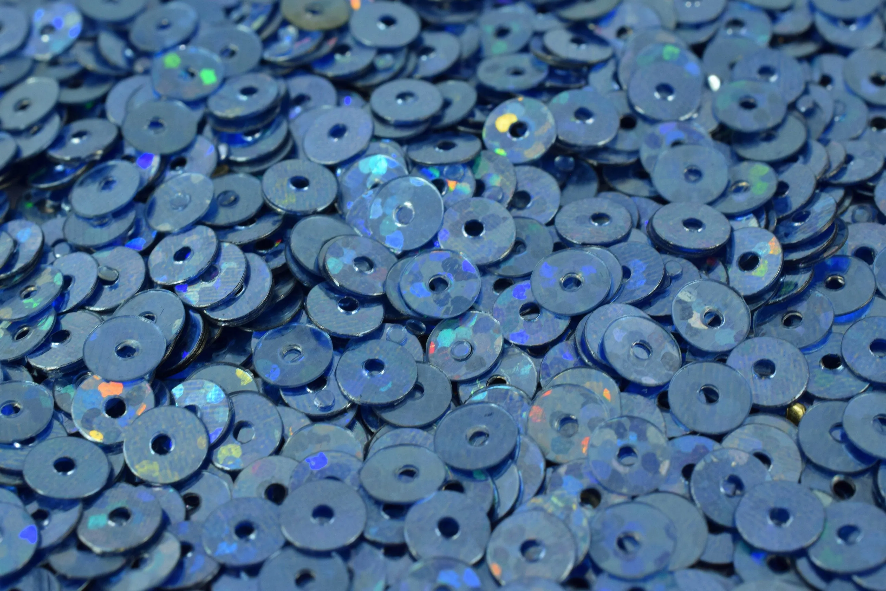 3/4/6mm Ocean Blue  Iridescent Flat Sequins Round Sequins/Loose Paillettes/Wholesale Sequins Multi-Color, Loose Sequin Apparel,Shoe Decor