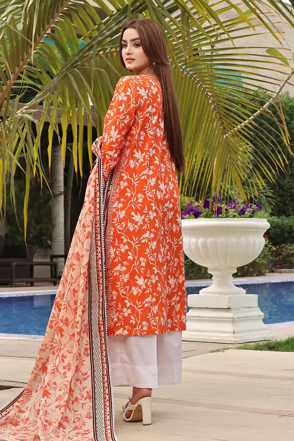 3PC Embroidered Unstitched Lawn Suit KL-2442