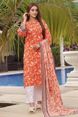 3PC Embroidered Unstitched Lawn Suit KL-2442