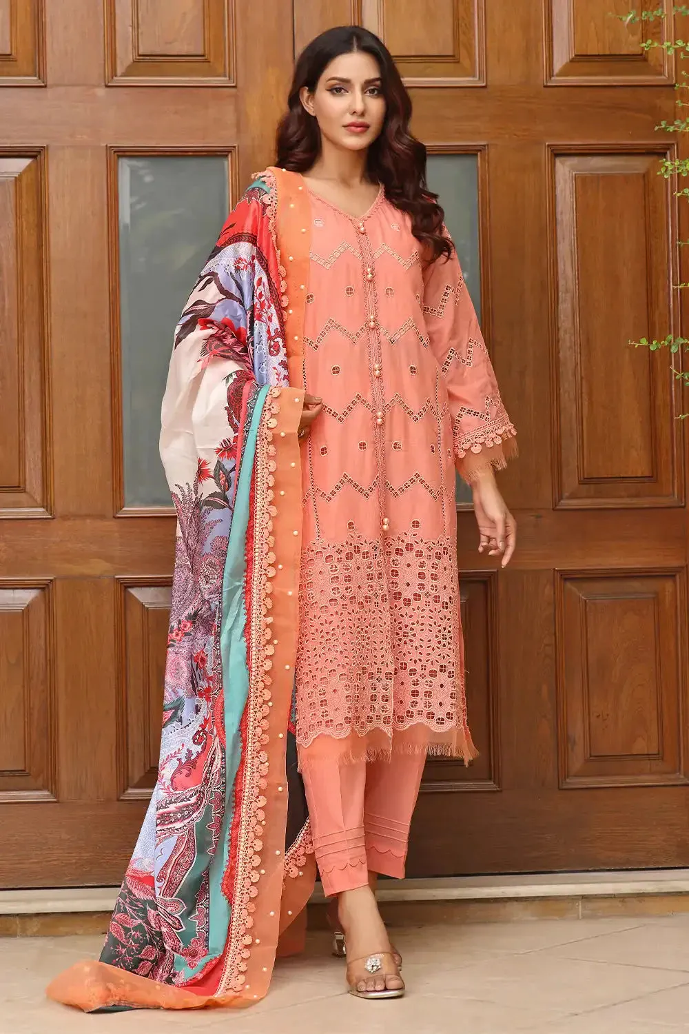 3PC Embroidered Unstitched Lawn Suit KSE-2460