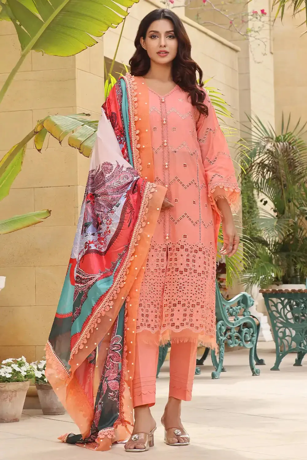 3PC Embroidered Unstitched Lawn Suit KSE-2460