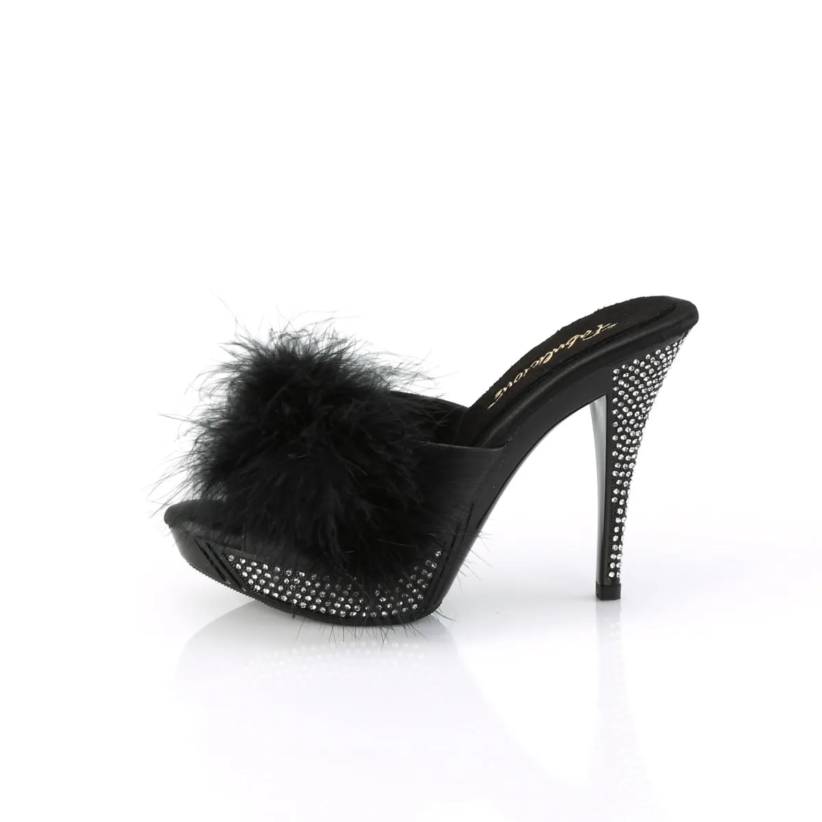 4 Inch Heel ELEGANT-401F Black Fur