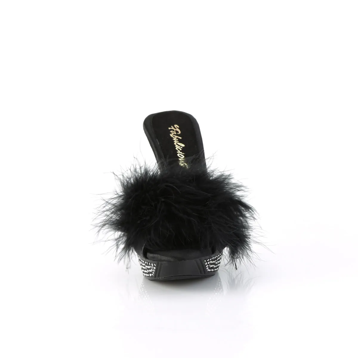 4 Inch Heel ELEGANT-401F Black Fur