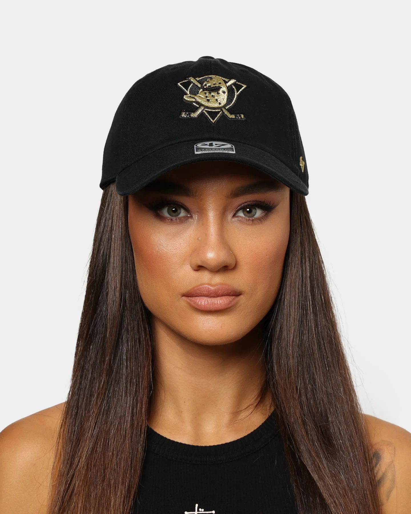 47 Brand Anaheim Ducks Clean Up Strapback Black/Gold