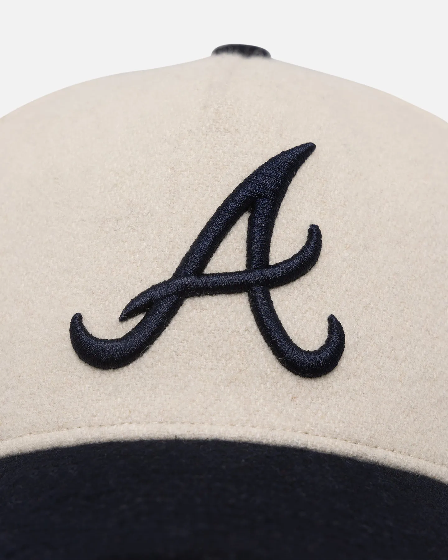 47 Brand Atlanta Braves Wooly Sure Shot Offside DT Snapback Natural/Navy