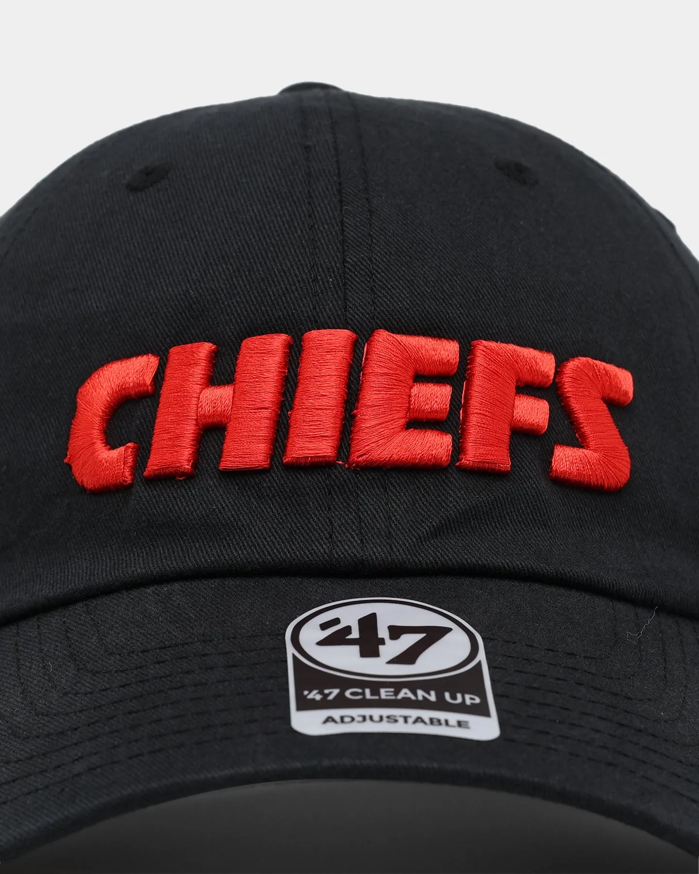 47 Brand Kansas City Chiefs Script 47 Clean Up Strapback Black