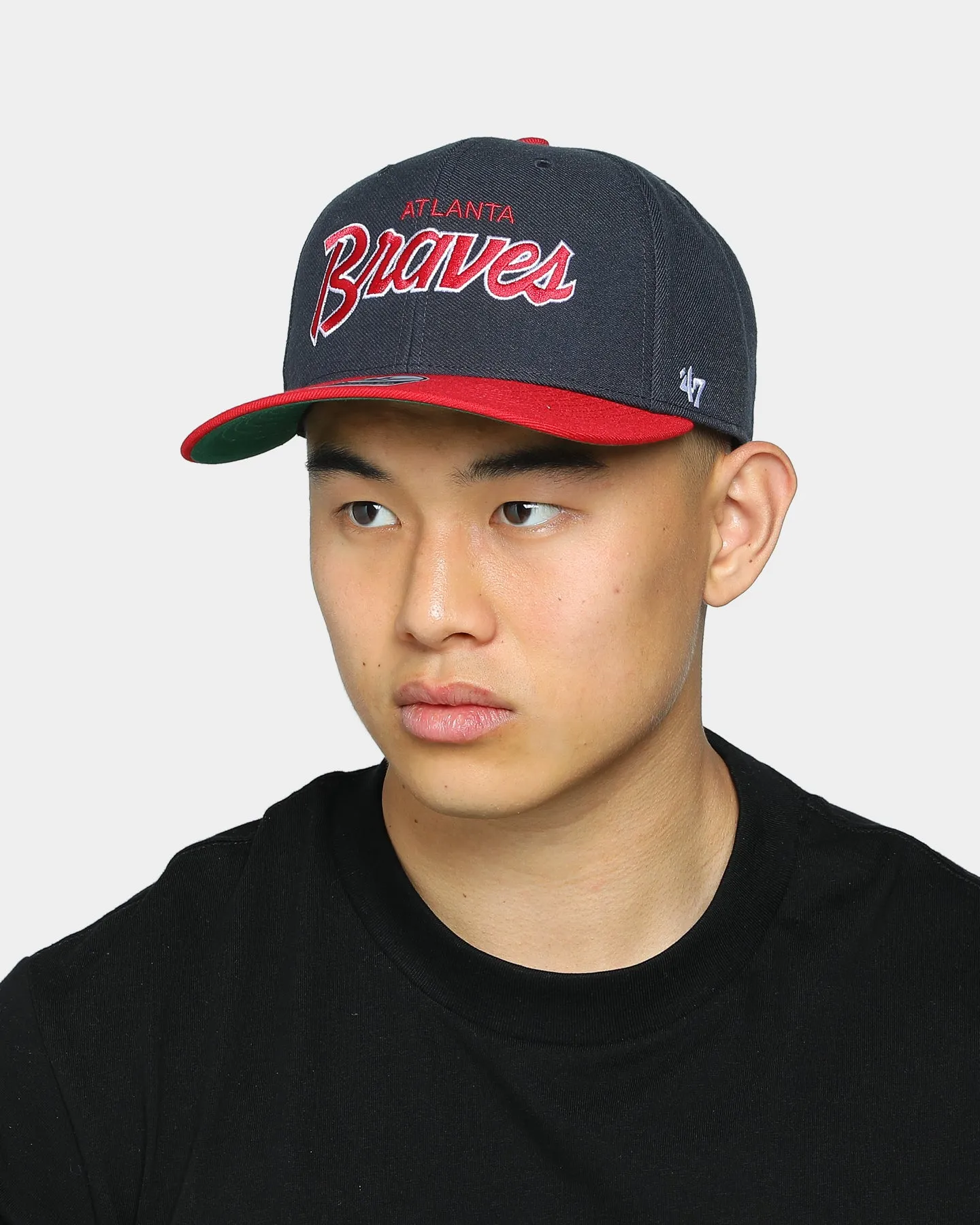 47 Brand Men's Atlanta Braves Script MVP DP Snapback Navy/Red