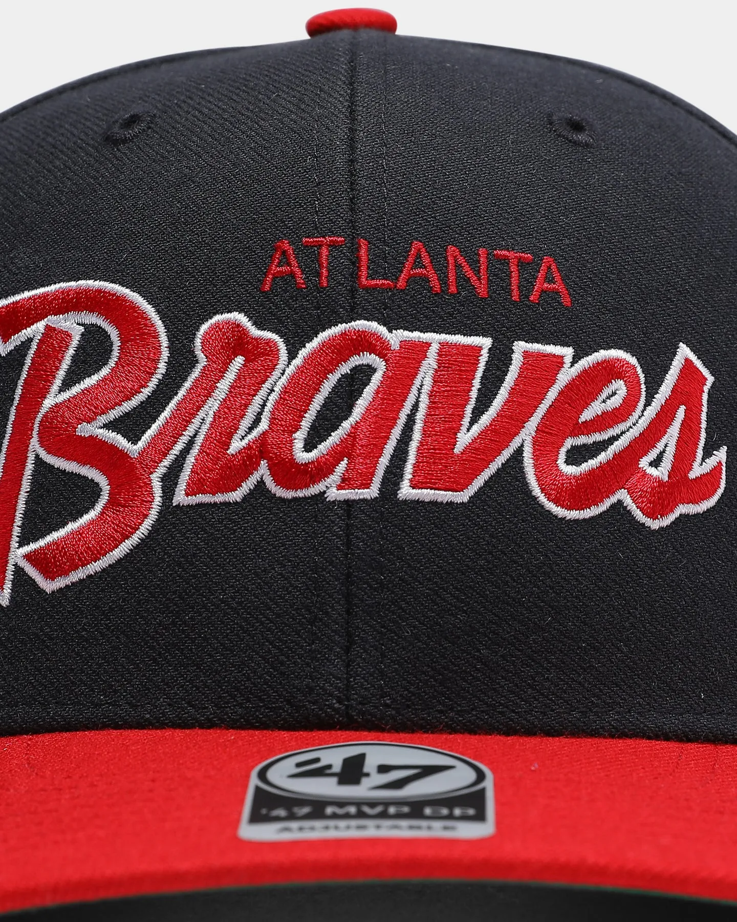 47 Brand Men's Atlanta Braves Script MVP DP Snapback Navy/Red