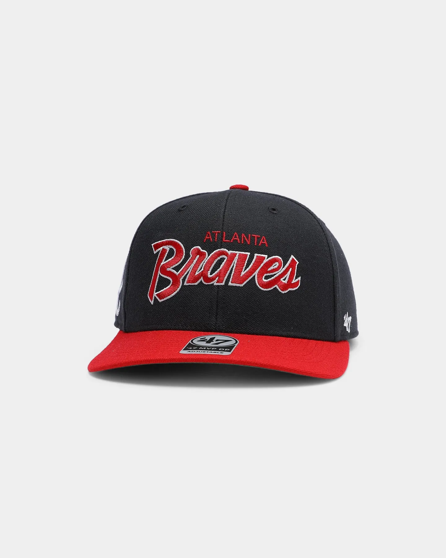 47 Brand Men's Atlanta Braves Script MVP DP Snapback Navy/Red