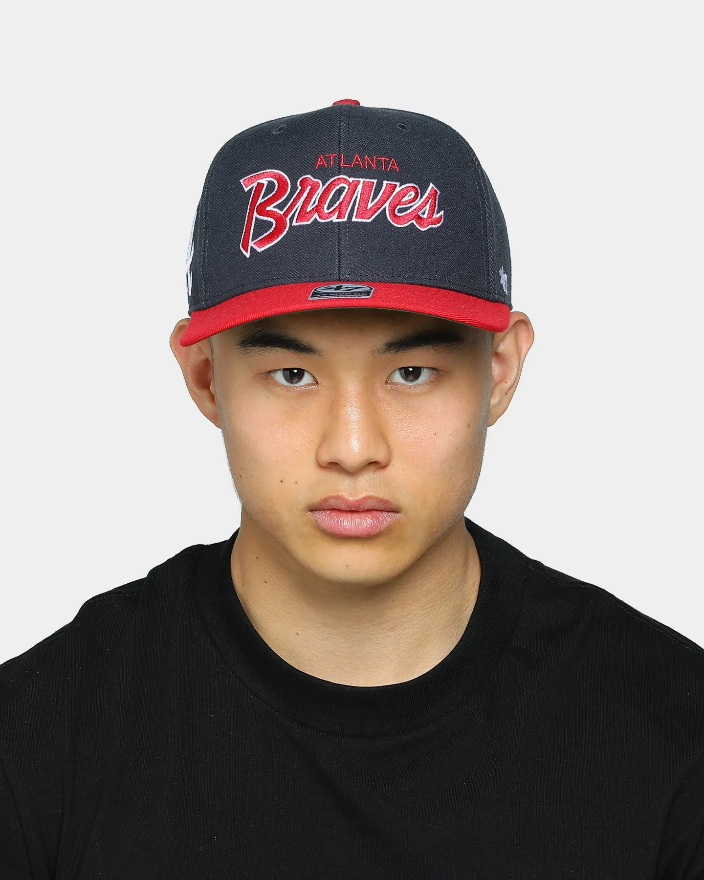 47 Brand Men's Atlanta Braves Script MVP DP Snapback Navy/Red