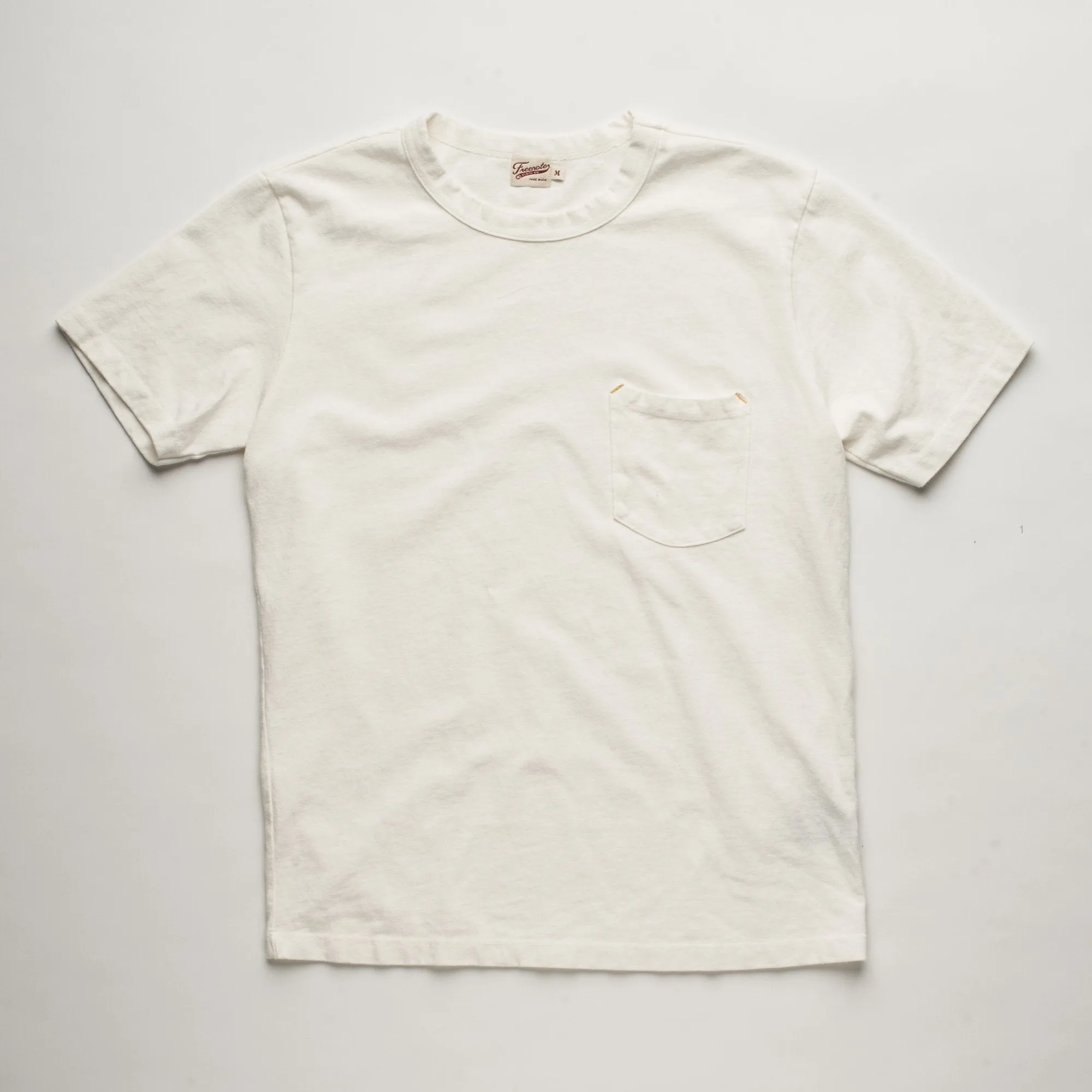 9 oz Pocket Tee | White | Freenote Cloth