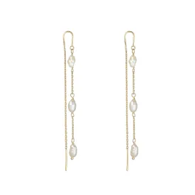 9kt Gold Multi Baroque Pearl Threader Earrings