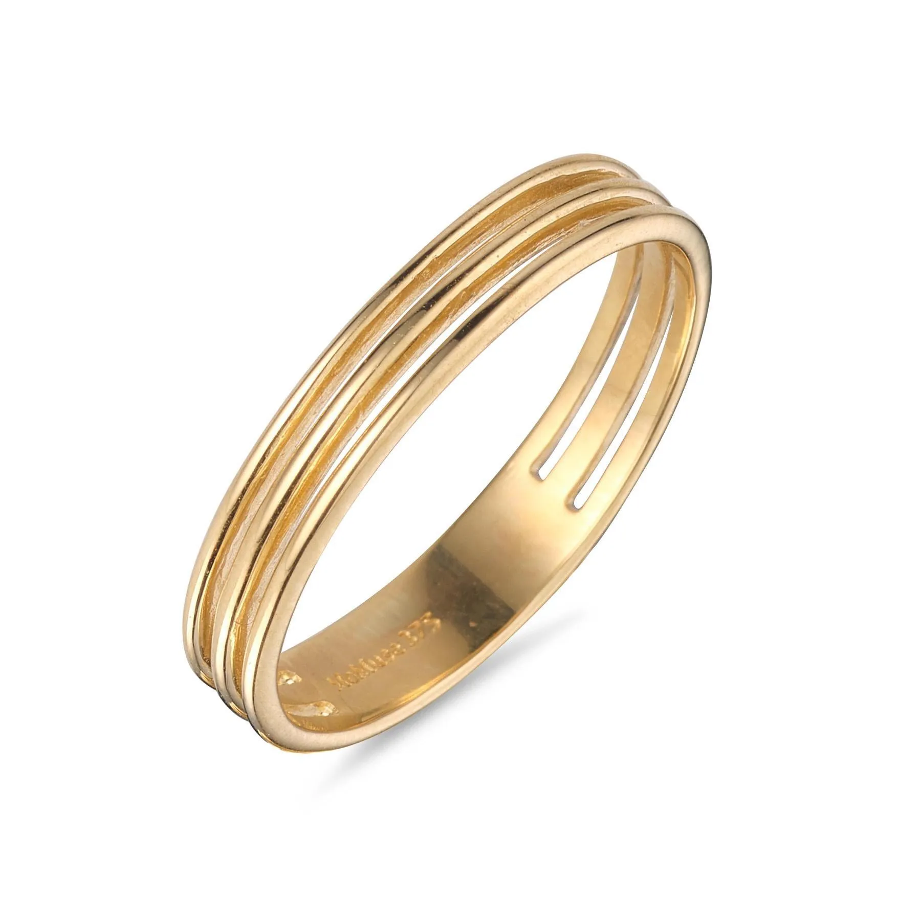 9kt Gold Three Gold Band Ring