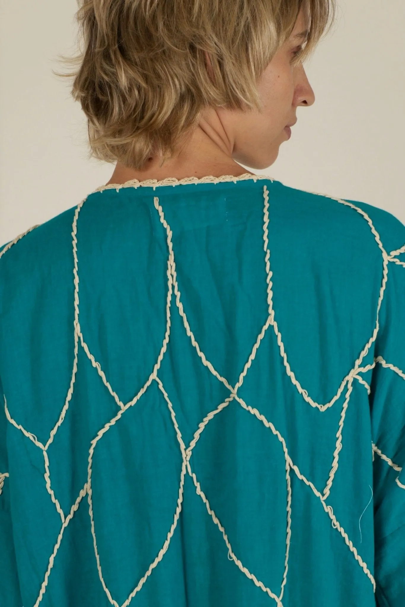 ACHELOUS OCEAN EMBROIDERED KIMONO