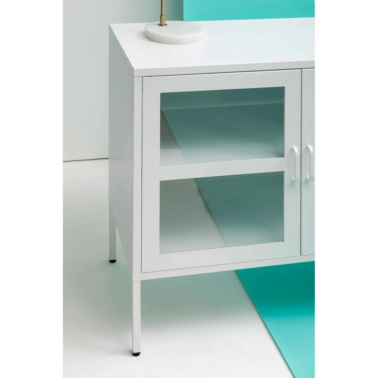 Acier Three Door White Sideboard