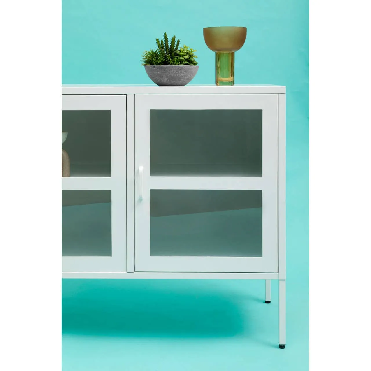 Acier Three Door White Sideboard