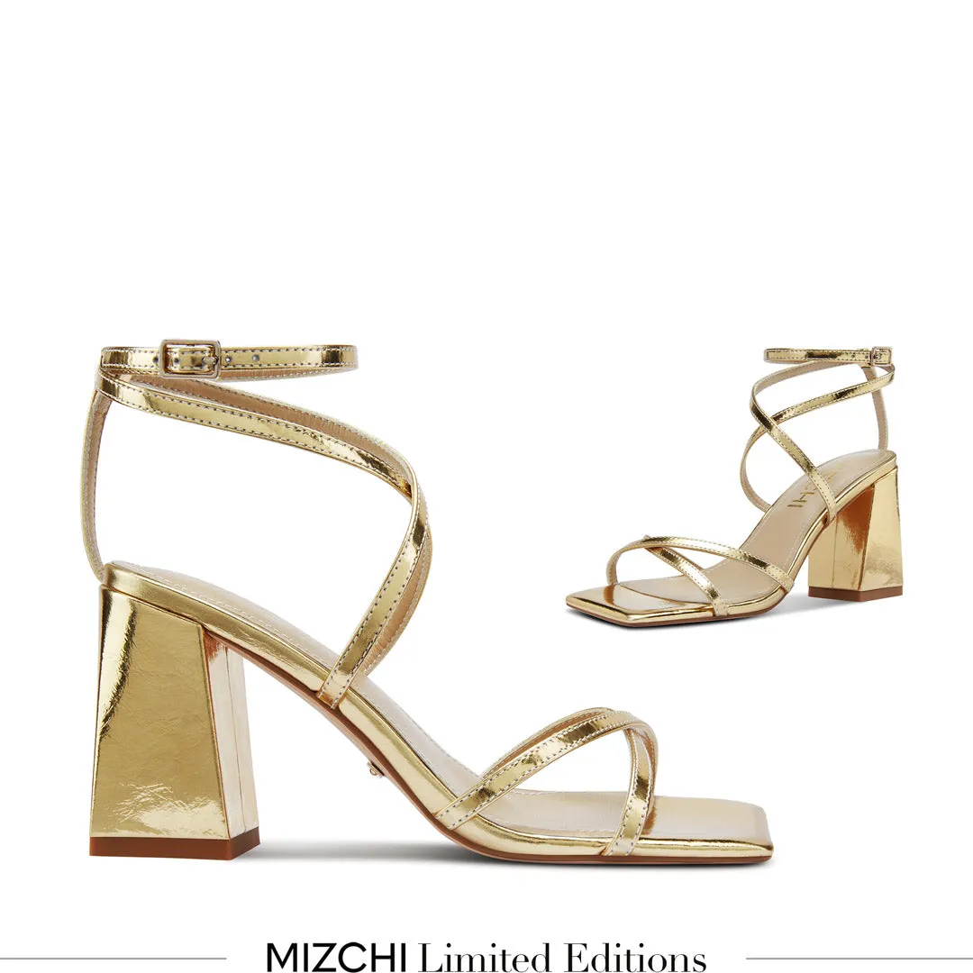 *ADAGIO - gold foil strappy sandals