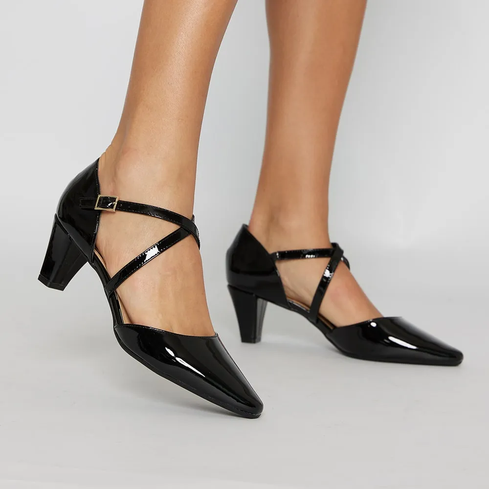 Adison Heel in Black Patent