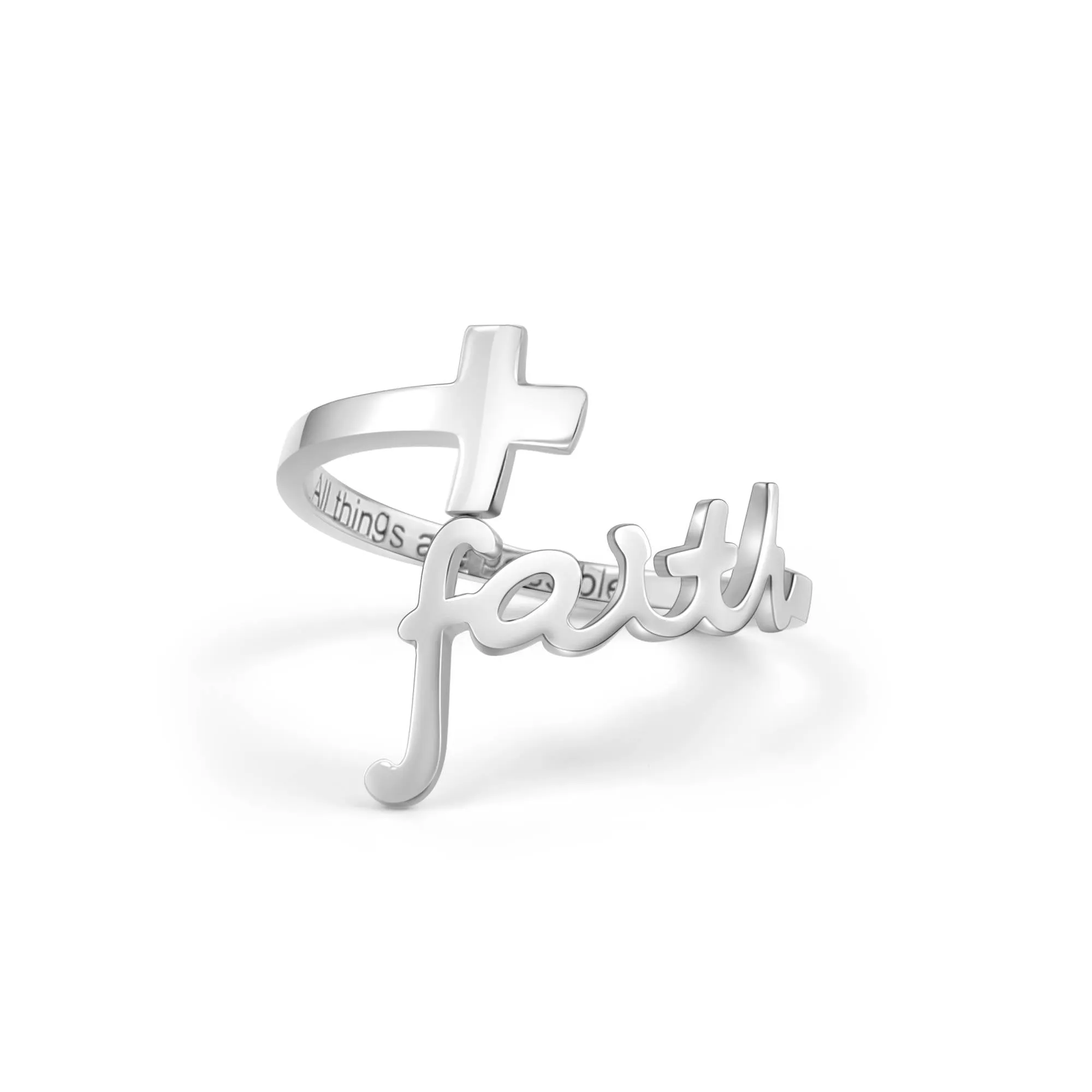 Adjustable Sterling Silver Faith Ring