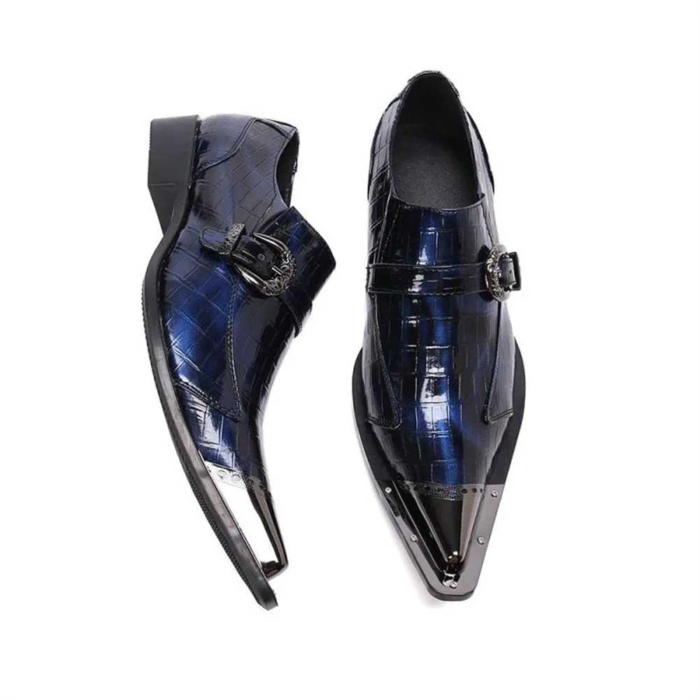 Adjustable Strap Pointed Toe Oxfords for men