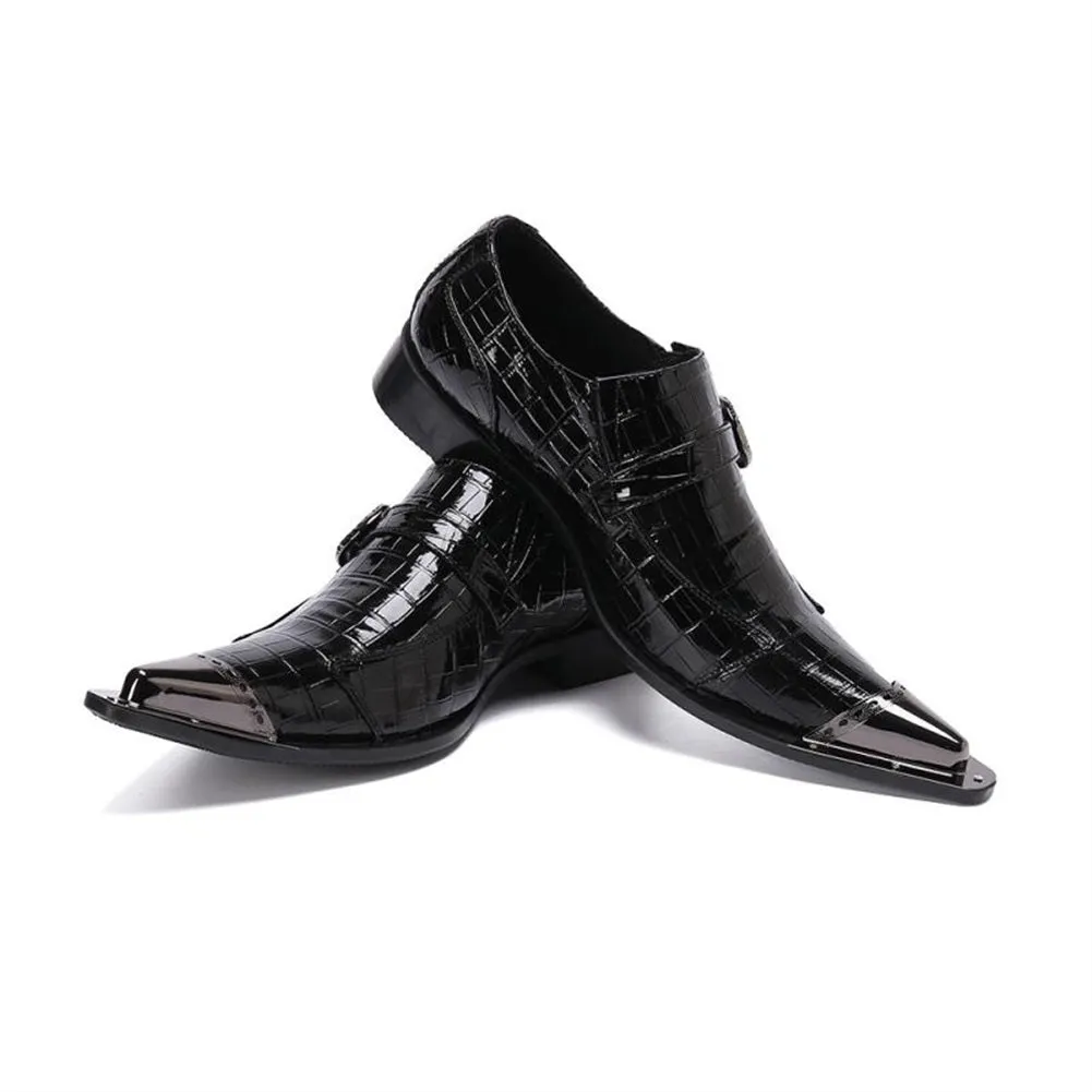 Adjustable Strap Pointed Toe Oxfords for men