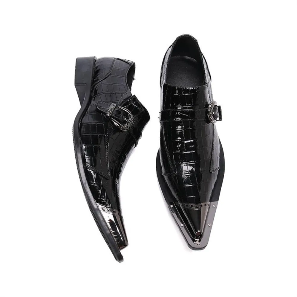 Adjustable Strap Pointed Toe Oxfords for men