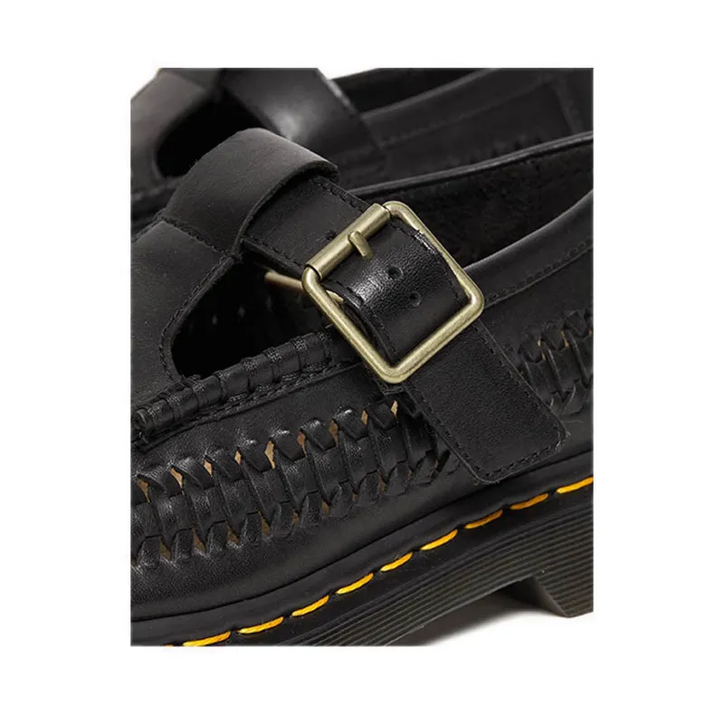 Optimized Title: Classic Adrian T Bar Unisex Loafers in Sleek Black Color