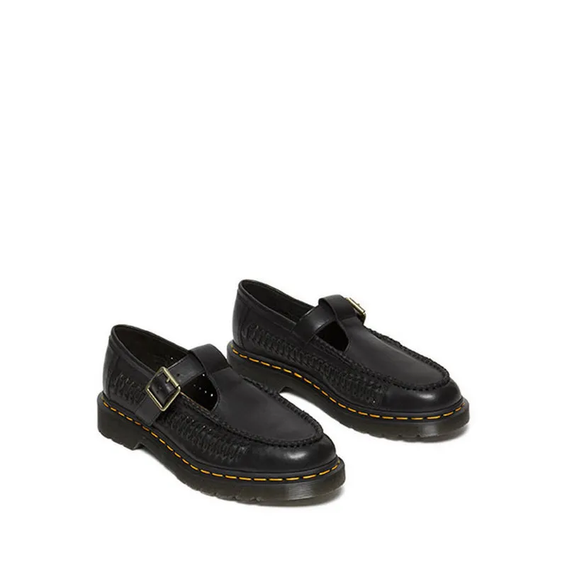 Optimized Title: Classic Adrian T Bar Unisex Loafers in Sleek Black Color