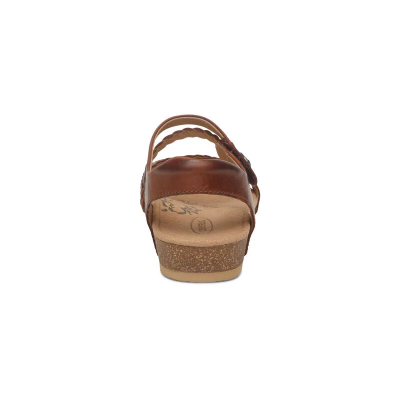 Aetrex Jillian Q Strap Braid Walnut Adjustable Sandal