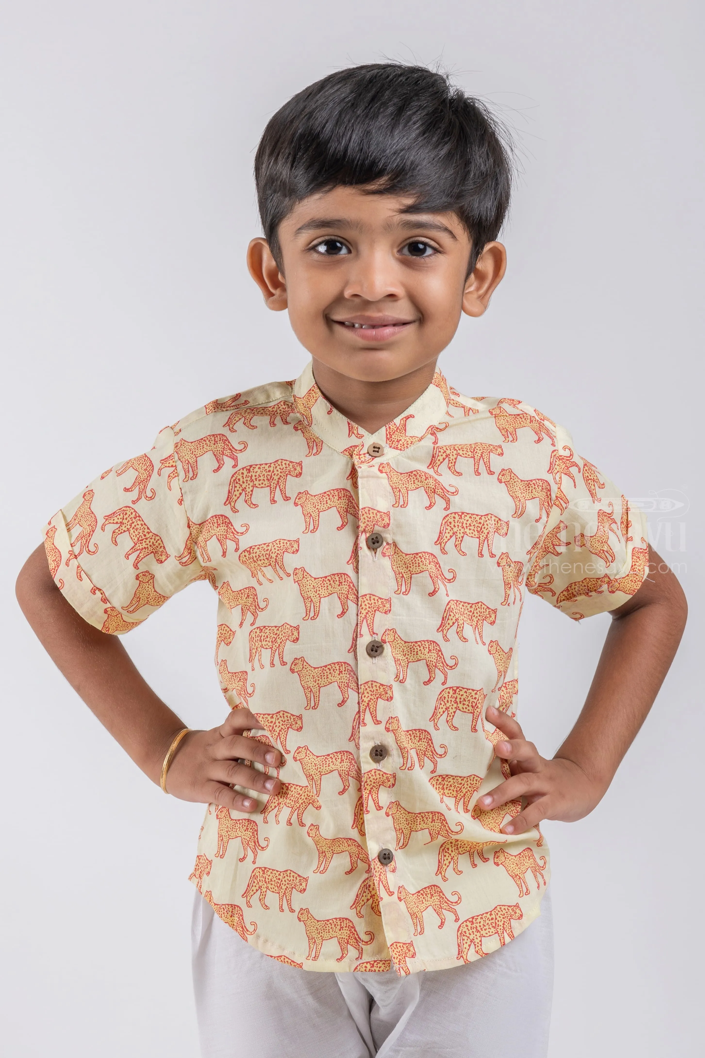 AID. Boys' Stylish Leopard Print Shirt | Premium Cotton | Nesavu | Trendy and Wild Fashion