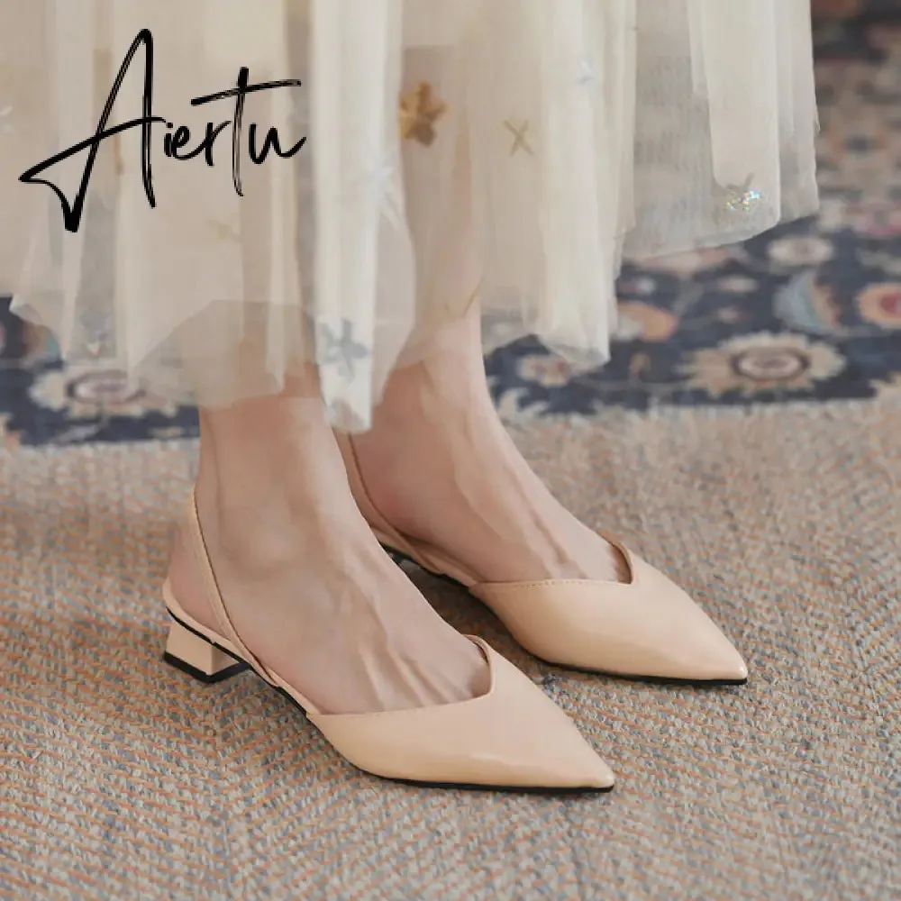 Aiertu  Women Flats Pointed Toe Lady Flat Heel Shoes Slip on Loafers Office Lady Elegant Shoes Soft Sole Comfortable Big Size 43