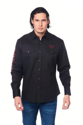 All Cotton Men's Black Western RODEO Shirt