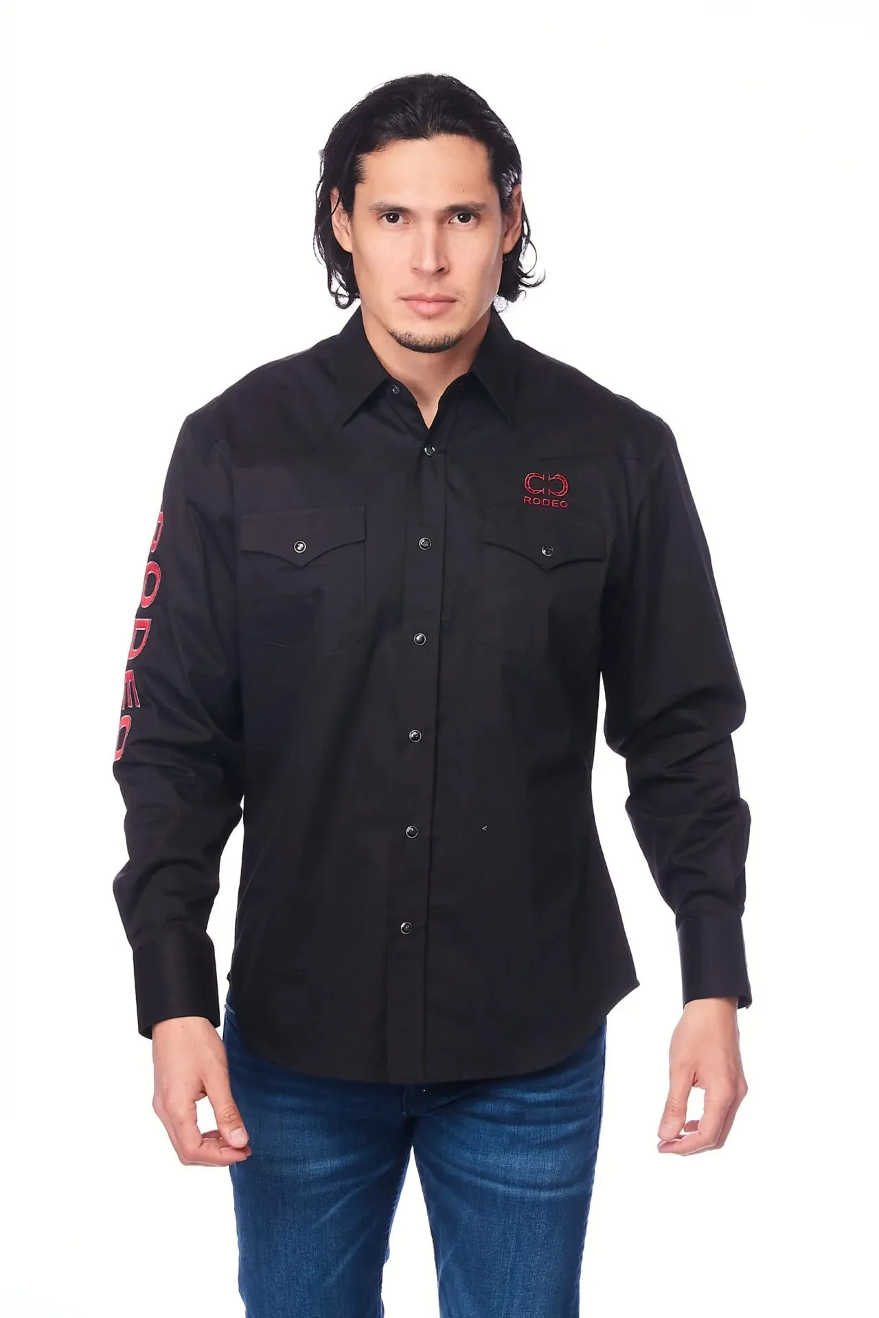 All Cotton Men's Black Western RODEO Shirt