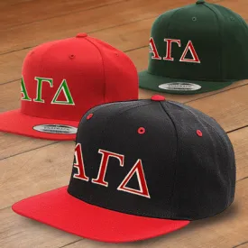 Alpha Gamma Delta Snapback Cap, 2-Color Greek Letters - 6089 - EMB