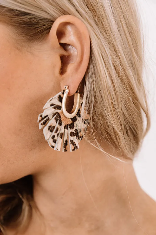 Already Infatuated Leopard Earrings In Birch