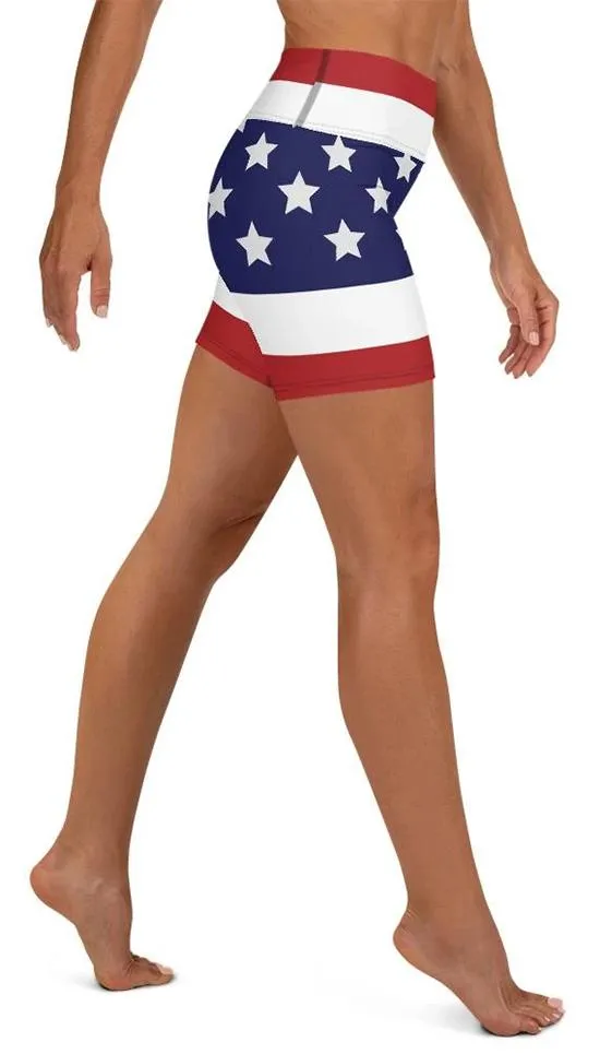 American Flag Yoga Shorts