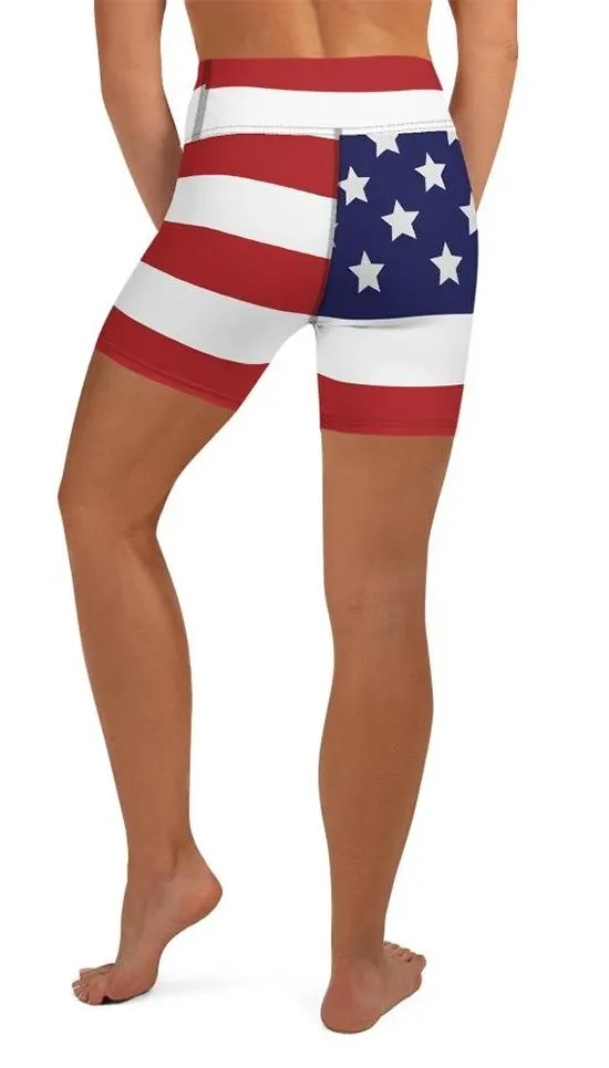 American Flag Yoga Shorts